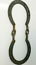 Double Diamond Hot Forged Horseshoes Welded Together with Chain Vintage  - £14.65 GBP