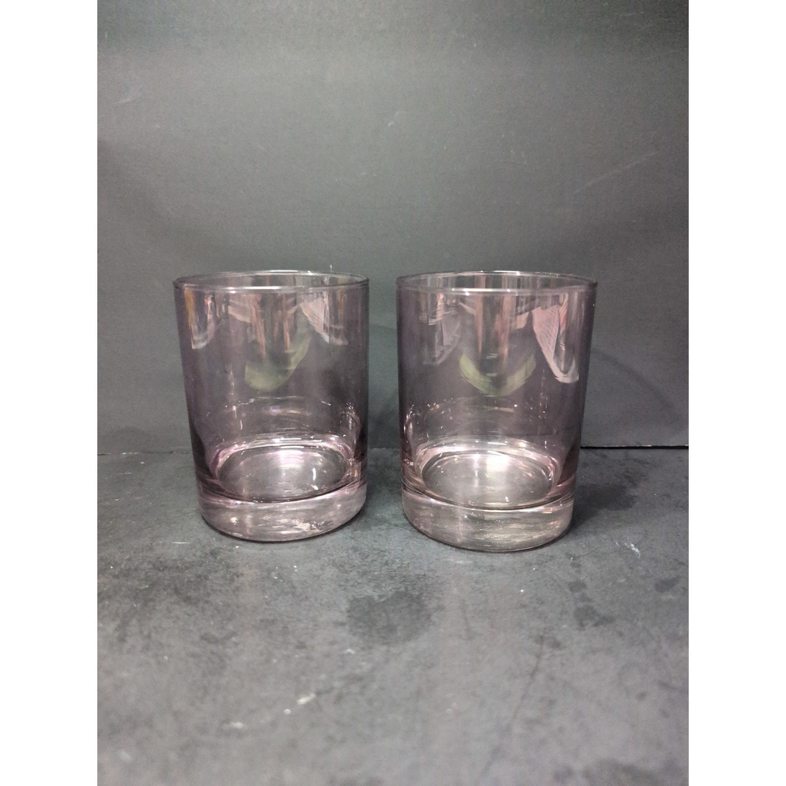 Libbey Pink Ombre Old Fashioned Glasses, Set of 2, Vintage Barware, Blus... - $13.86