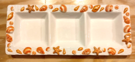 Seaside by Ambiance Collections Seashell Sectioned Platter 7&quot; x 17&quot; Coastal - $38.25