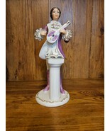 Woman Musical Figurine Romanian Lace Multi-Colored Alba-Iulia Vintage Dr... - $44.57 CAD