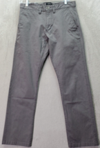 RVCA Pants Men&#39;s Size 29 Gray Cotton Pockets Flat Front Daggers Fit Straight Leg - £21.64 GBP