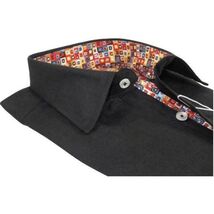 Men High Quality Soft Linen Sports Shirt By INSERCH Short Sleeves SS717 Black image 1