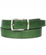 Paul Parkman Mens Belt Leather Green Italian Calfskin Hand-Painted B01-LGRN - $149.99