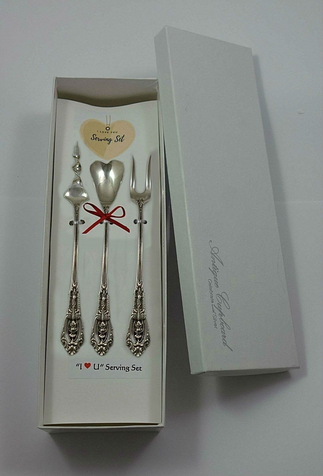 Primary image for Rose Point by Wallace Sterling Silver "I Love You" Serving Set 3pc Custom Made