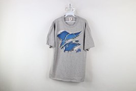 Vintage Y2K NFL Mens Large Distressed Scratch Detroit Lions Football T-Shirt - $54.40