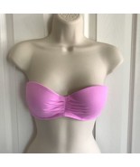 Victoria&#39;s Secret Swim Pink Ruche Molded Push Up Bikini Bandeau 34B - £11.67 GBP