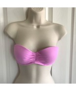 Victoria&#39;s Secret Swim Pink Ruche Molded Push Up Bikini Bandeau 34B - $14.84