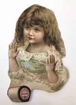 1891 Clark&#39;s Mile-End Spool Cotton Sweet Girl &quot;Cat&#39;s Cradle&quot; Die Cut fro... - £9.59 GBP