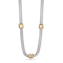 Avon Pinnacle Mesh Necklace (Silvertone With Goldtone Beads) ~ New Sealed!!! - £17.32 GBP