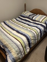 Pottery Barn Kids Blue Green Full Queen Quilt &amp; 2 Standard Shams Comforter - $118.74