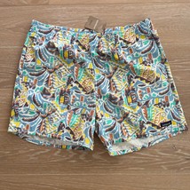 Patagonia Men&#39;s Funhoggers Shorts Thriving Planet Lago Blue XXL NWT - $69.99