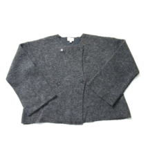 NWT J.Crew Collection Double-breasted Collarless Sweater Coat in Heather Slate L - £78.89 GBP