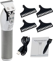 KaleWoz Hair Clippers Beard Trimmer for Men Professional Mens Cordless, Silver - £50.21 GBP