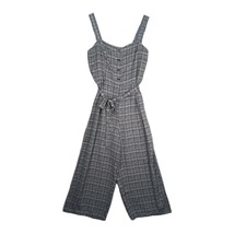 Y2K Candies Women&#39;s L Gray Plaid Wide Leg Jumpsuit Overalls, Tie Belt Retro 80s - $24.19