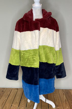 blank nyc NWT women’s stripe Fleece open front jacket size M Multicolor HG - $35.55