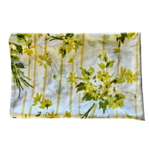 Vintage Yellow &amp; Green Floral Standard Cotton Blend Pillowcase - £6.99 GBP