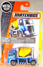 2016 Matchbox 38/125 MBX Construction CEMENT KING Blue-Yellow w/Chrome 6 Spokes - £13.46 GBP