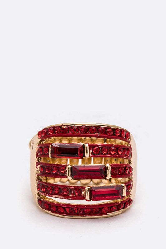 Crystal Baguette Stretch Cocktail Ring Item image 5