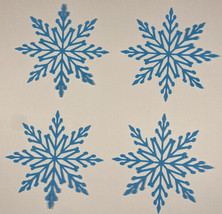 4 Snowflake Die Cuts Scrapbook Cards Paper Piecing 3.75&quot; Blue - £1.29 GBP