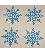 4 Snowflake Die Cuts Scrapbook Cards Paper Piecing 3.75&quot; Blue - £1.23 GBP