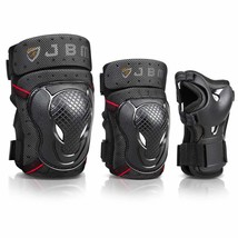 JBM Youth BMX Bike Knee Pads and Elbow Pads with Wrist, Black, Youth/Teens - £28.76 GBP