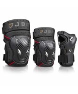 JBM Youth BMX Bike Knee Pads and Elbow Pads with Wrist, Black, Youth/Teens - £32.04 GBP