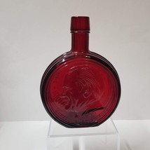 Red Glass Decanter President Gerald Ford Round Bottle Vintage 1970s - £7.13 GBP