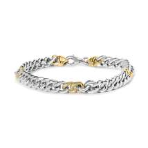 Exquisite 10k Gold Plated Cttw Diamond Curb Chain Bracelet Elegance - £93.95 GBP