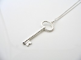 Tiffany &amp; Co Twist Oval Key Necklace Pendant Charm Chain Love Gift Silver T &amp; Co - £290.74 GBP