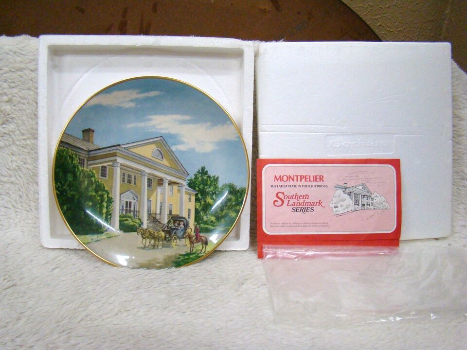 Gorham Southern Landmark Series Fine China Collector Plate "Montpelier" Ltd Edtn - $13.95