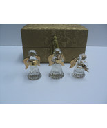 New Musical Angel Trio Crystal &amp; Gold in Gift Box Messenger Theme 2 1/4&quot;... - £18.53 GBP