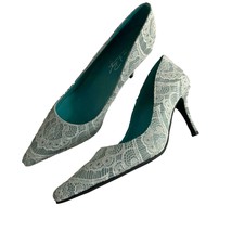 Shoes of Prey Womens Shoes Heels Pumps Size 39.5 Lace Over Gray Wedding  - $54.45