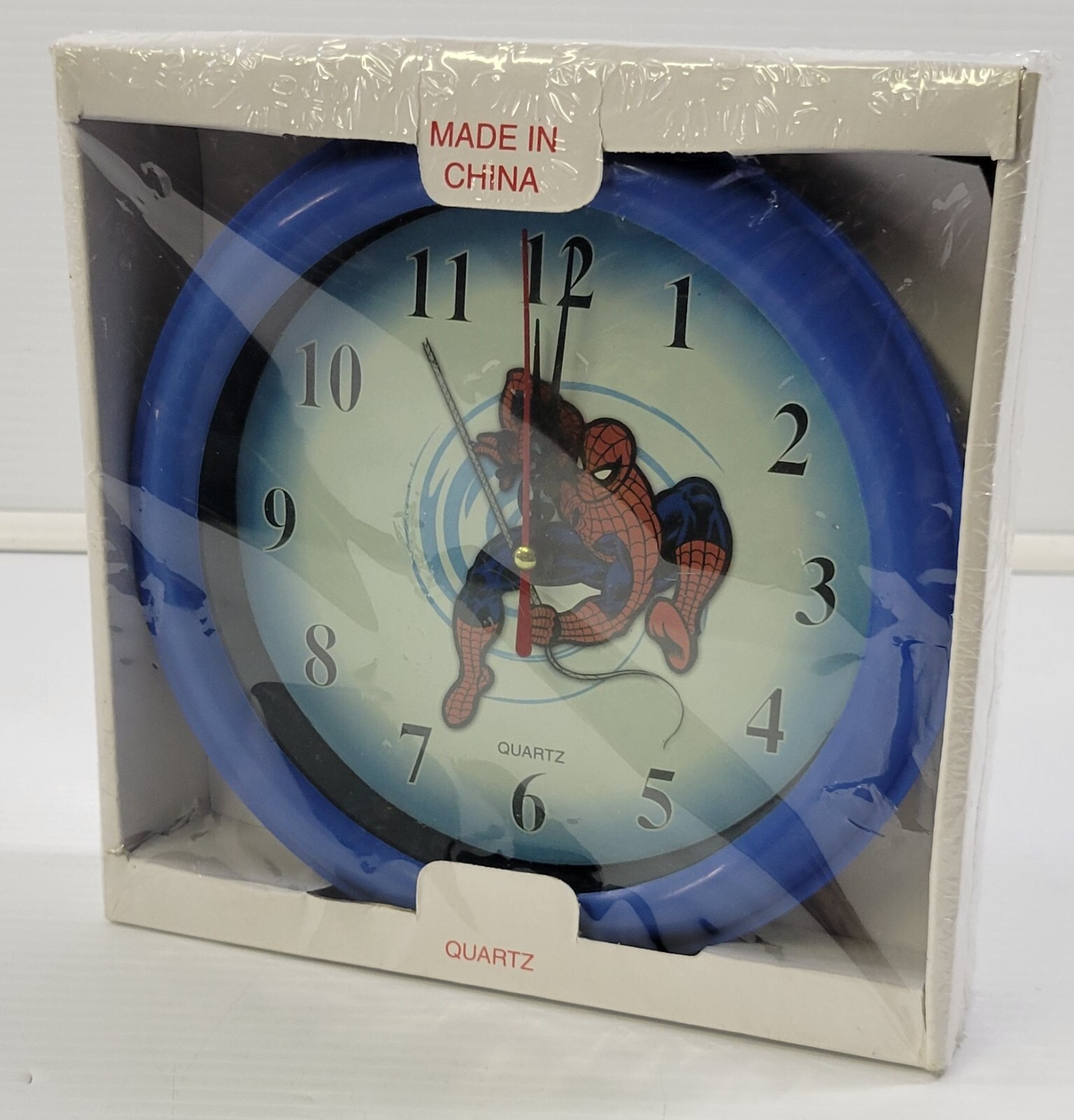 *D) Spider-Man Battery Operated 7-1/2&quot; Blue Plastic Analog Wall Clock - $9.89