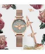 Hannah Martin 2023 Rose Gold Watch  Bracelet Set  3D Bee Dial - $75.33 CAD