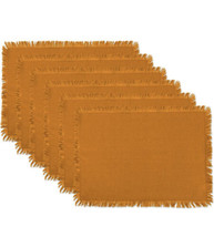 DII Modern Style Cotton Solid Heavyweight Fringed Placemat in Yellow (Set of 6) - £14.04 GBP