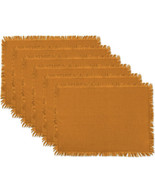 DII Modern Style Cotton Solid Heavyweight Fringed Placemat in Yellow (Se... - $355.84 MXN