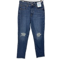 Cat and Jack Girls Ankle Straight Jeans Size 16 High Rise Adj Waist Blue Denim - £9.85 GBP