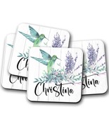 Personalized Hummingbird Coasters, Coworker Office Gift, Bird Gifts For ... - £3.92 GBP