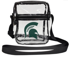 Michigan State Spartans Stadium Friendly Clear Carryall Crossbody Bag W/... - £26.10 GBP