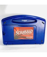 Complete! Scrabble DELUXE Turntable Edition Rotating Board Blue Carrying... - $45.03 CAD