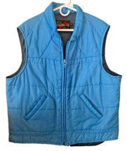 Vintage Sears Vest Blue XXL X-Tall Zipper Pockets Outdoors Hiking Casual - $28.68