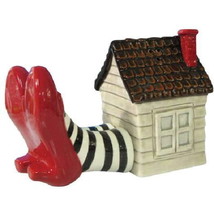 The Wizard of Oz Wicked Witch Legs Under House Ceramic Salt and Pepper S... - $29.02