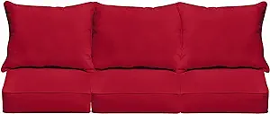 Mozaic Swavelle Corded Outdoor Sofa Set, 23&quot; X 25&quot; X 5&quot;, Crimson Red - $657.99