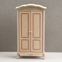 AirAds Dollhouse 1:12 Miniatures bedroom furniture wardrobe wood unfinished - £9.97 GBP