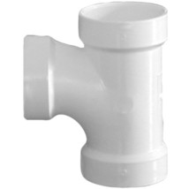 Sanitary Tee Pipe Fitting, 1 1/2&quot; , White - $13.99