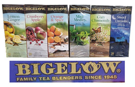  Bigelow Herbal Tea Assortmet 6/28 CT Lemon Cranberry Orange Mint Cozy S... - $22.66
