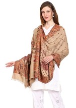 Wool Blend Woven Kashmiri Shawls, Stoles indian Wool Blend - $45.57