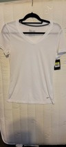 New W/ Minor Stain Nike Women&#39;s Dri-Fit V-Neck Training Shirts Top White Size S - £12.65 GBP