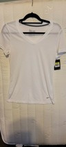 New W/ Minor Stain Nike Women&#39;s Dri-Fit V-Neck Training Shirts Top White... - $15.83