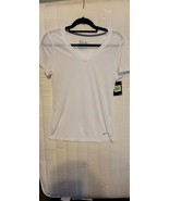 New W/ Minor Stain Nike Women&#39;s Dri-Fit V-Neck Training Shirts Top White... - £12.45 GBP